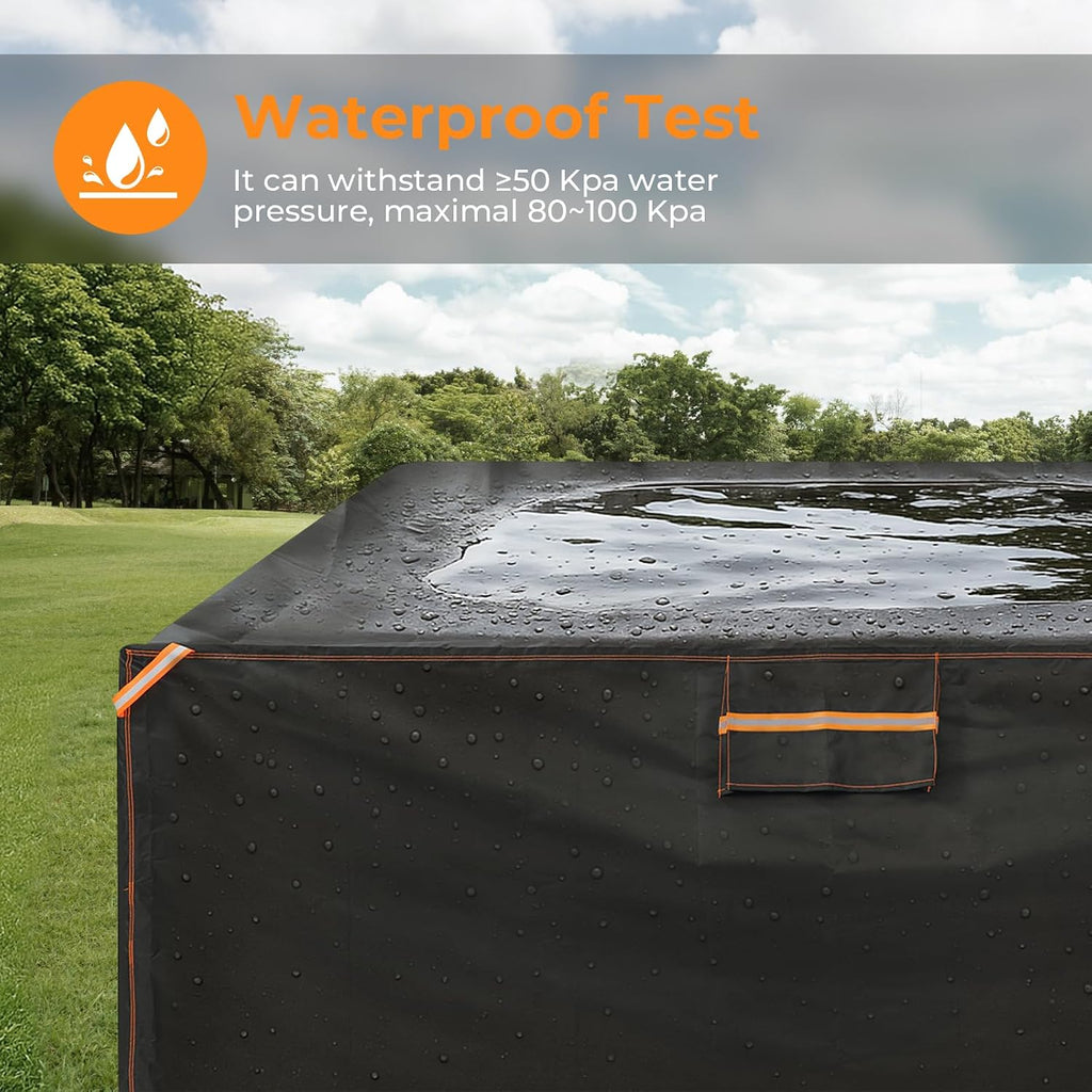 Extra Large Weatherproof Outdoor Furniture Cover, Heavy Duty Waterproof Oxford Outdoor Dining Table Tarp Patio Set