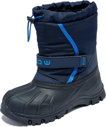 Kids Snow Boots Waterproof Winter Boots for Boys & Girls Slip-on Warm Fur Lined Non-Slip Insulated Ankle Shoes