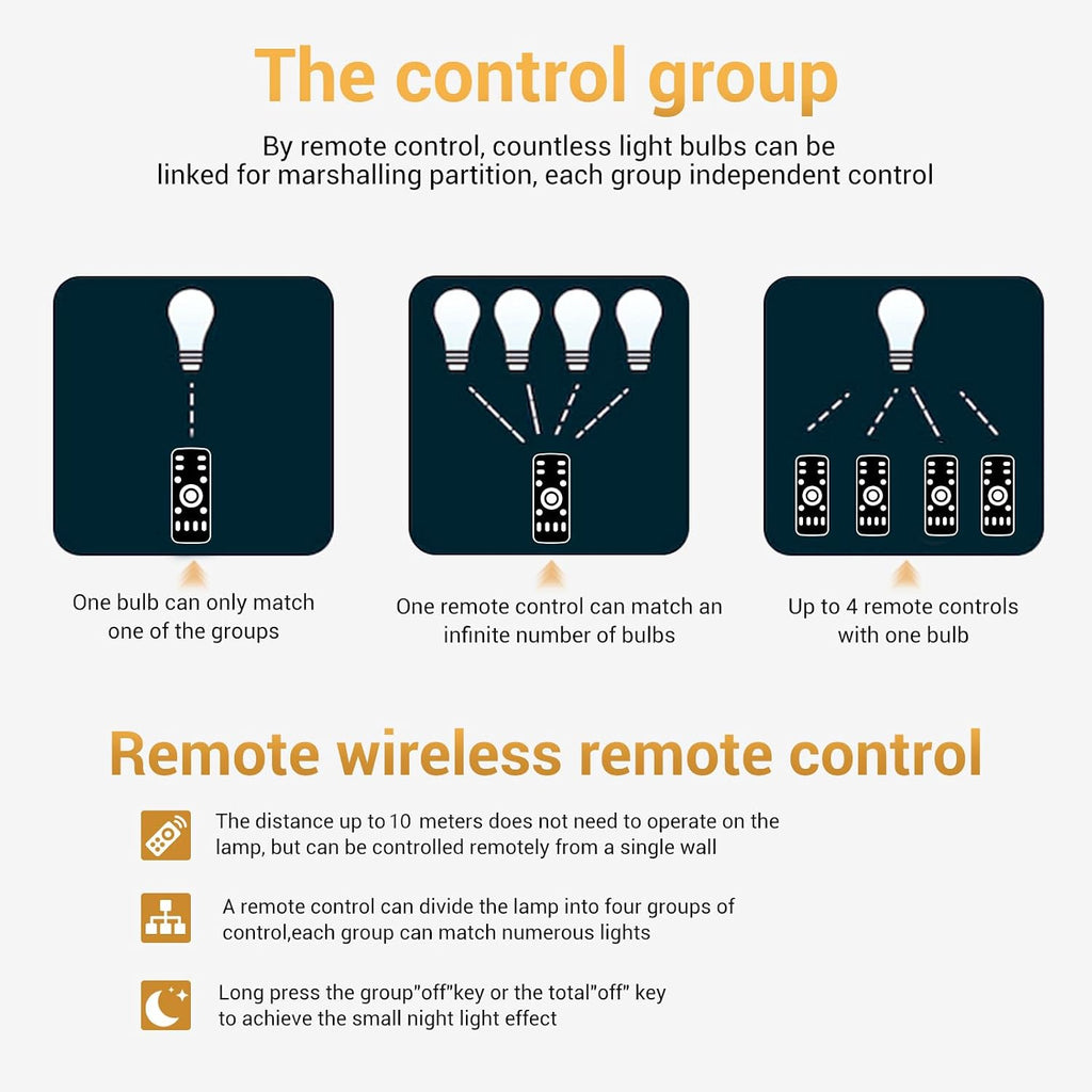 Smart Light Bulbs,Remote Control LED Light Bulb,Vintage Edison Bulbs Remote Control,800LM 6W (60W