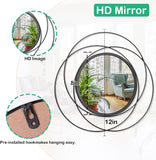 Black Circle Mirror Wall Decorative Metal Wall Mirror, Art Small Round Wall Home Mirror, Decor Living Room Bedroom