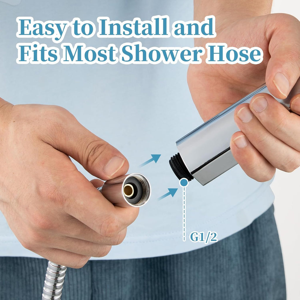 Handheld Shower Head, 6-Mode High Pressure Handheld Sprayer High Flow Large Powerful Boosting Handheld Showerhead for