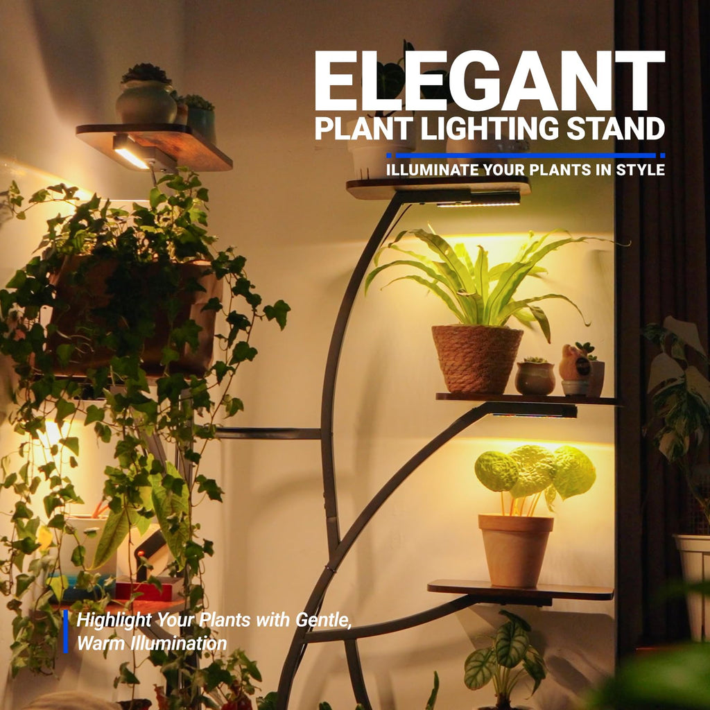 Corner Plant Stand with Grow Lights, 9-Tier, Full Spectrum