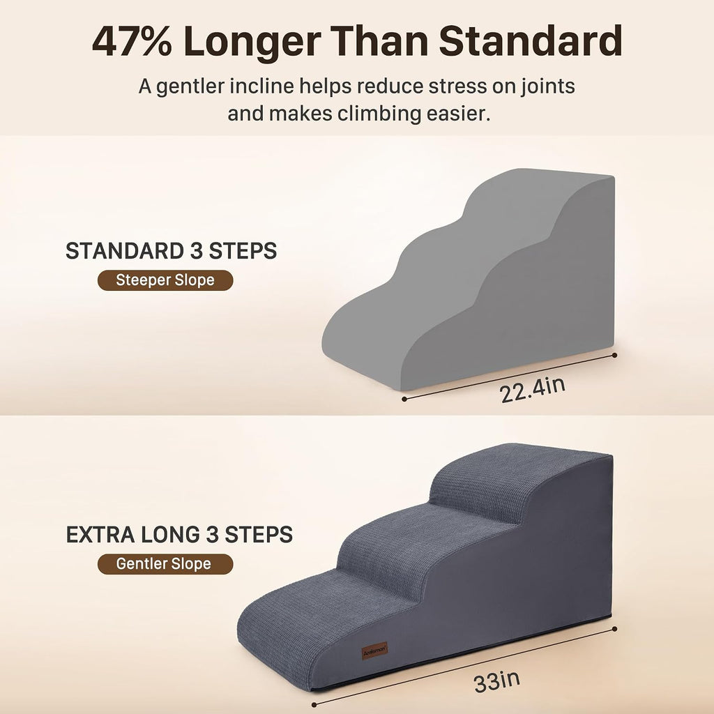 Dog Ramp for Small & Medium Dogs, 16" H Pet Stairs for Couch & Bed