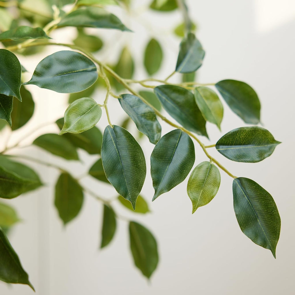 8FT Artificial Ficus Tree Faux Plants Indoor with White Planter