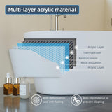 67" Acrylic Freestanding Bathtub, Deep Soaking Tub with Non-Slip Base, cUPC Certified Free Standing Tub, Chrome Drain
