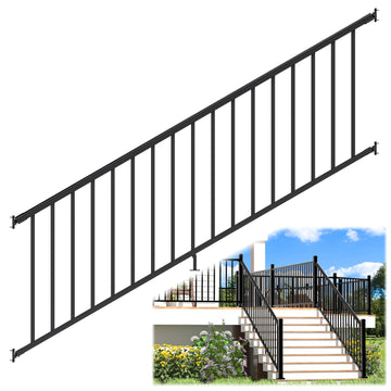 36 in x 8 ft Modular Aluminum Stair Railing Kit Without Post