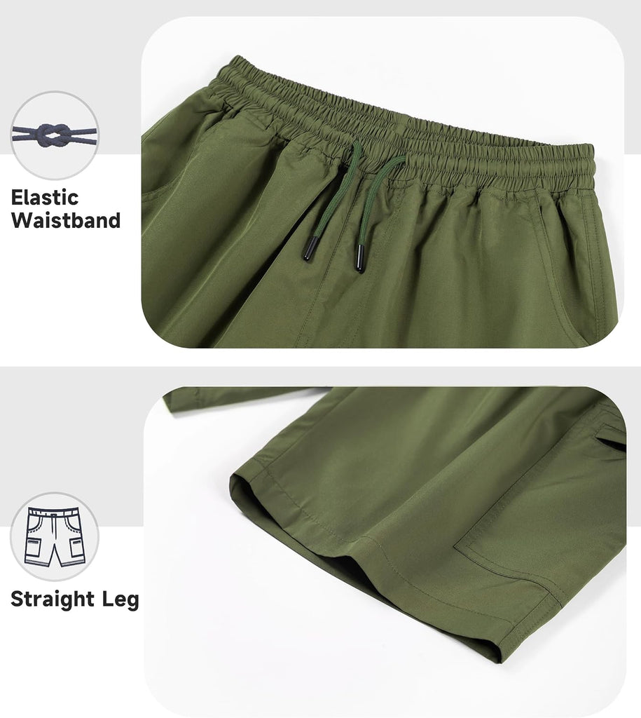 Boys Cargo Shorts, Pocket Quick Dry Hiking Shorts Kids