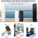 Computer Desk with Bookshelf, Writing Study Desk with Storage Shelves & CPU Stand, Modern Compact Computer Workstation