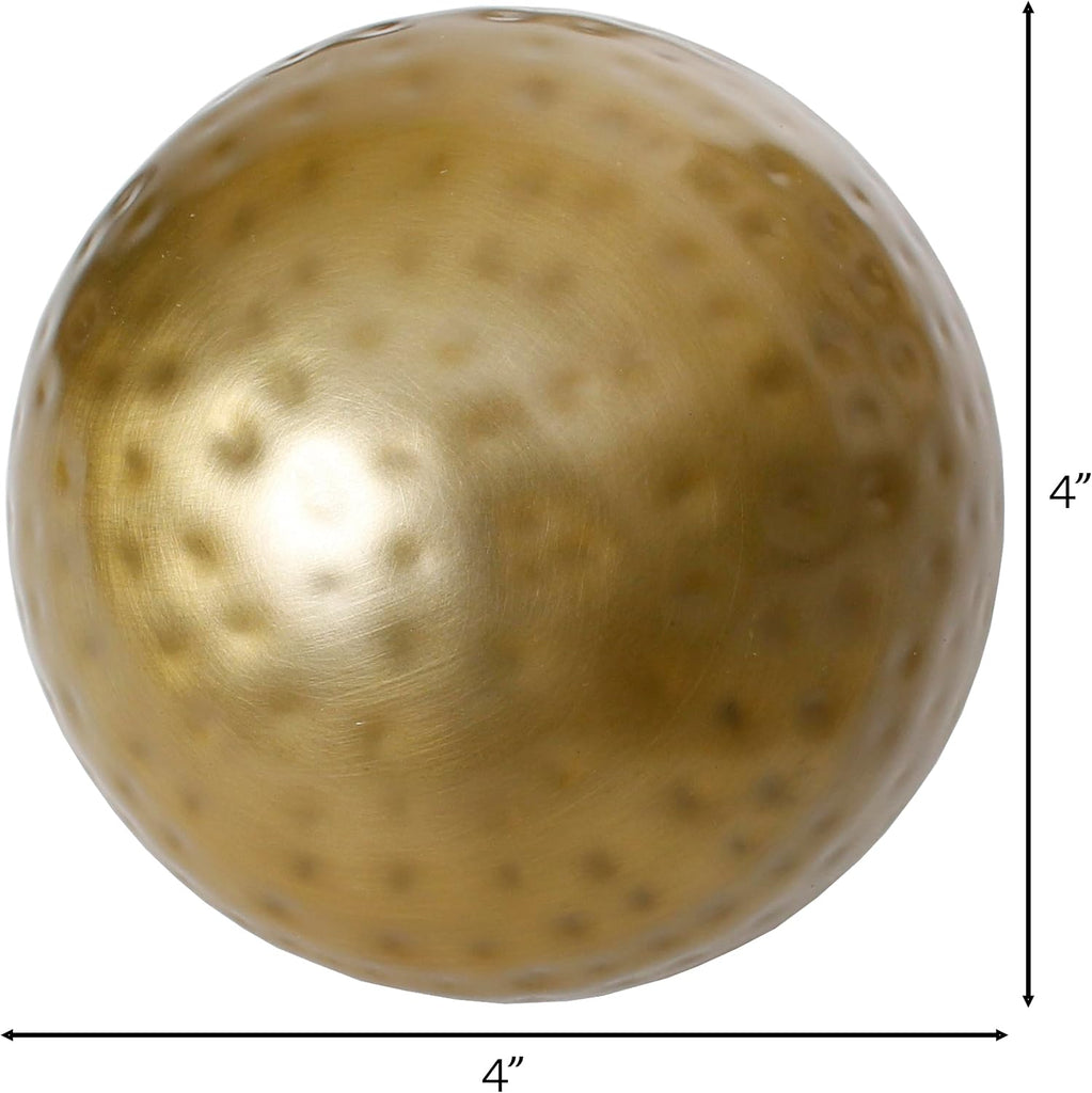 4" Antique Brass Decorative Balls for Bowls and Vases - Set of 4