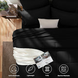 Queen Comforter Set Black, 7 Pieces Bed in a Bag, Black Comforter Queen