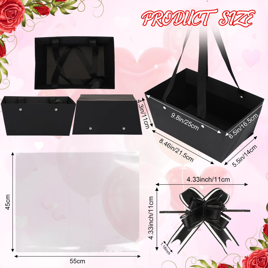 12 Pack Basket for Gift Empty Bulk Empty Gift Basket Kit, Black