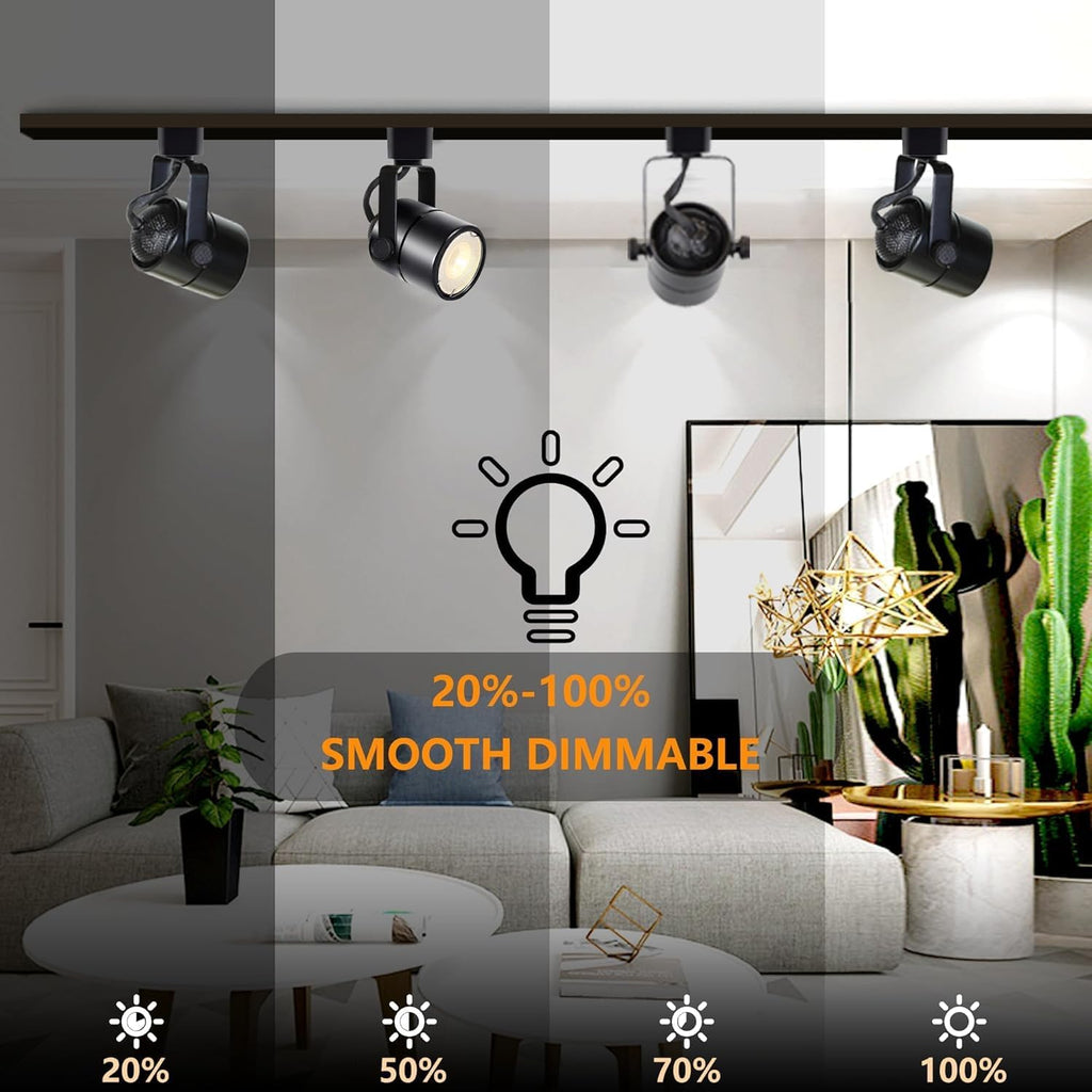 Plug in Track Lighting Kit with GU10 3CCT H‐Type Black 12 Heads