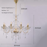 Crystal Gold Farmhouse 8-Light Adjustable Chandelier Modern Pendant Lighting for Staircase Hallway Entryway Foyer Living Room Dining Room Bedroom A110-B0D5WDCY87
