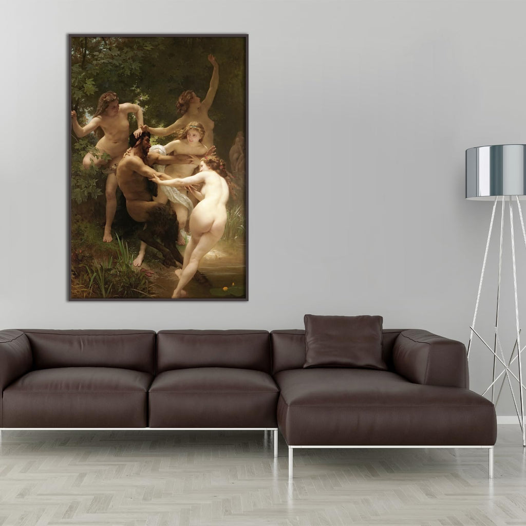William Adolphe Bouguereau Art Print - Nymphs and Satyrs poster - Greek Mythology Art Canvas Wall Decor - World