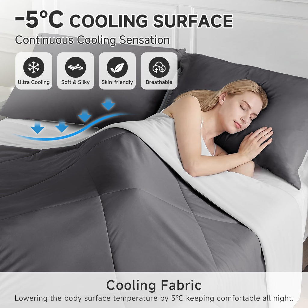 Cooling Comforter for Hot Sleepers Queen, Gray 90"x90"