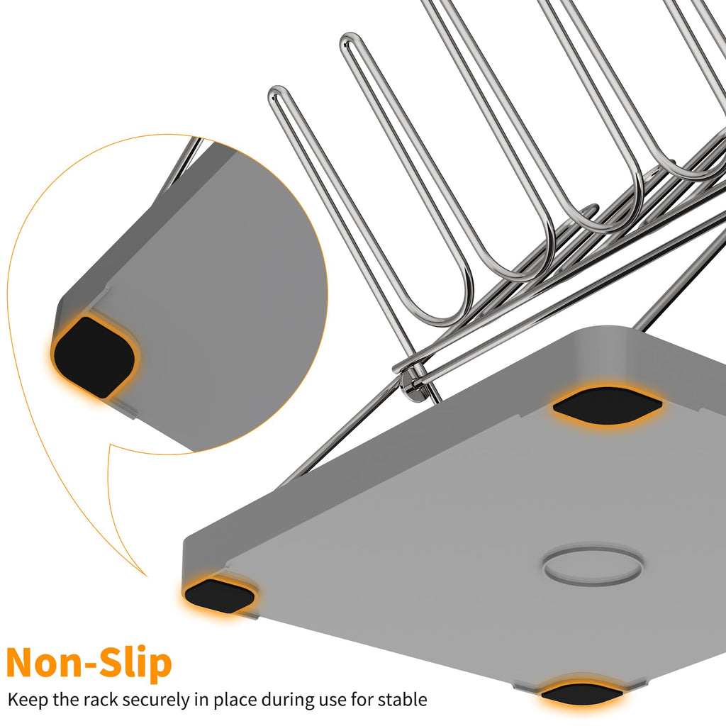 Bottle Drying Rack, Stainless Steel Foldable Water Bottle Drying Rack Organizer with Drain Tray for Baby Bottles