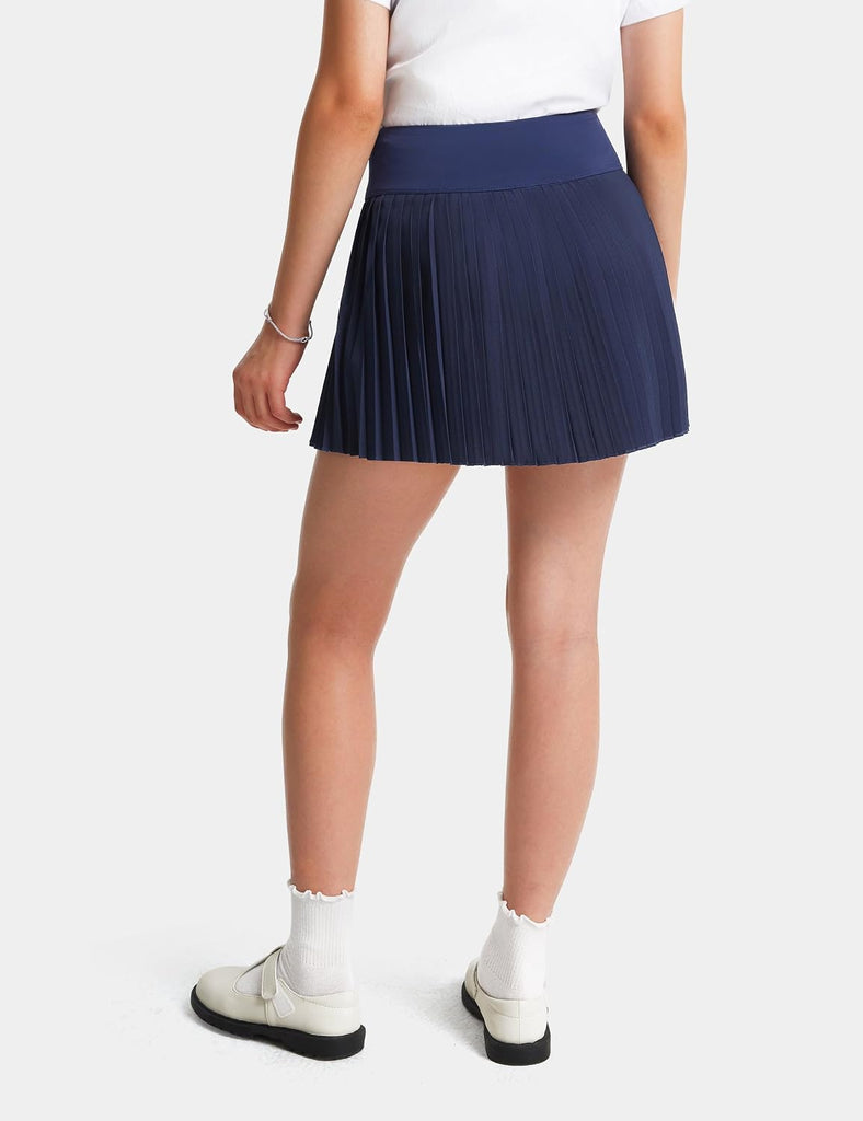 Girls Uniform Skirts Pleated Skorts with Shorts Pockets UPF50