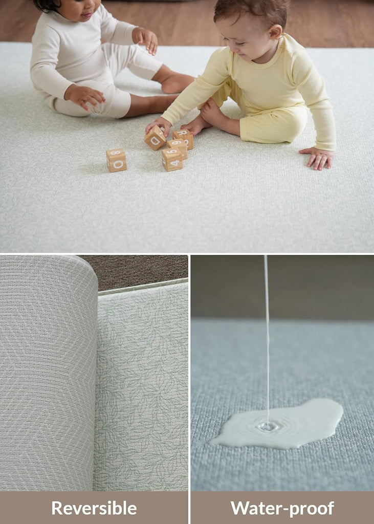 Play Mat (Medium, Hygge - Twig & Maze) 73'' x 49'' Original One-Piece Reversible Rollable Waterproof Play Mat