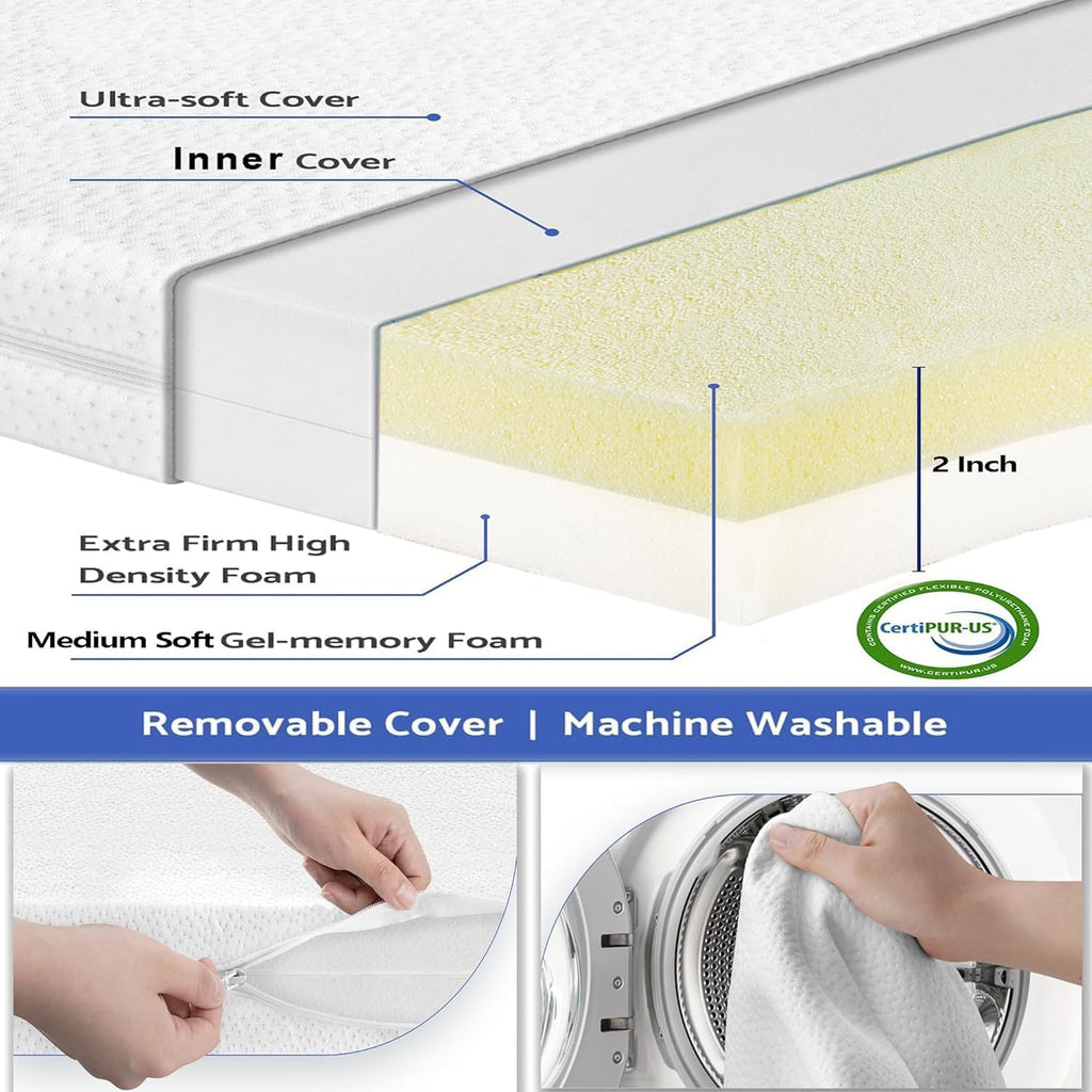 Portable Mini Baby Crib 4 in 1 with Memory Foam Mattress(38"by24") Included, Cunas para Bebes 2026 Convertible Crib 6