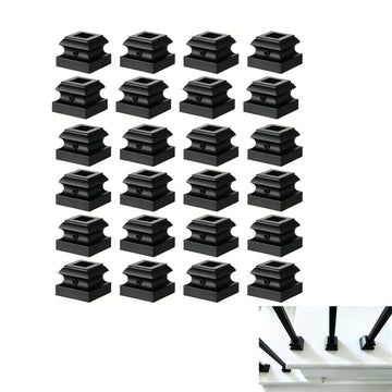 24 Pcs Baluster Shoes Stair Flat Shoe with Screw and Wrench, Suitable 1/2" Square Iron Balusters Basket Twist Knuckle
