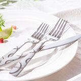 40 Pieces Stainless Steel Silverware Set, Modern Flatware Set for Kitchen, Mirror Polished Cutlery Set with Forks