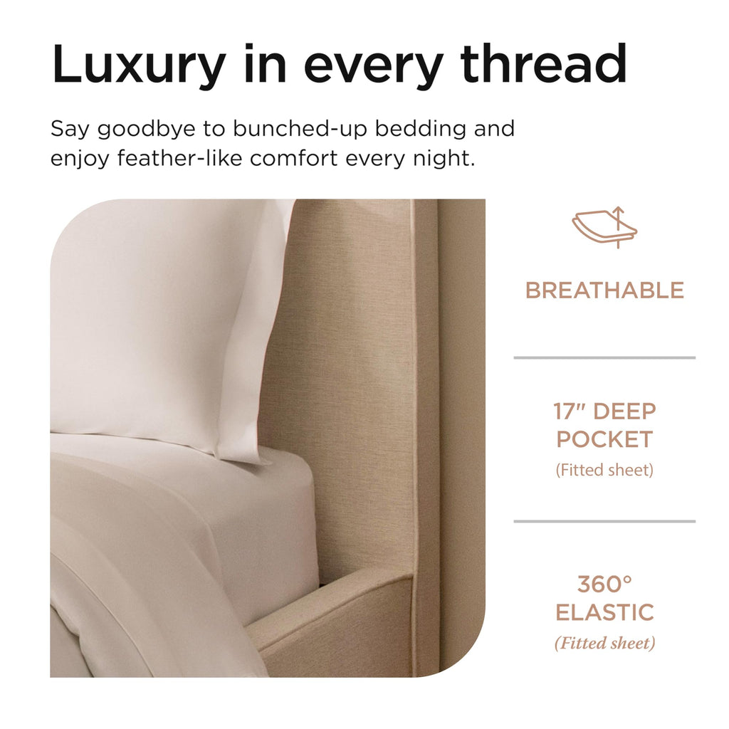 656 Thread Count Supima Cotton Sheet Set, Sateen, White