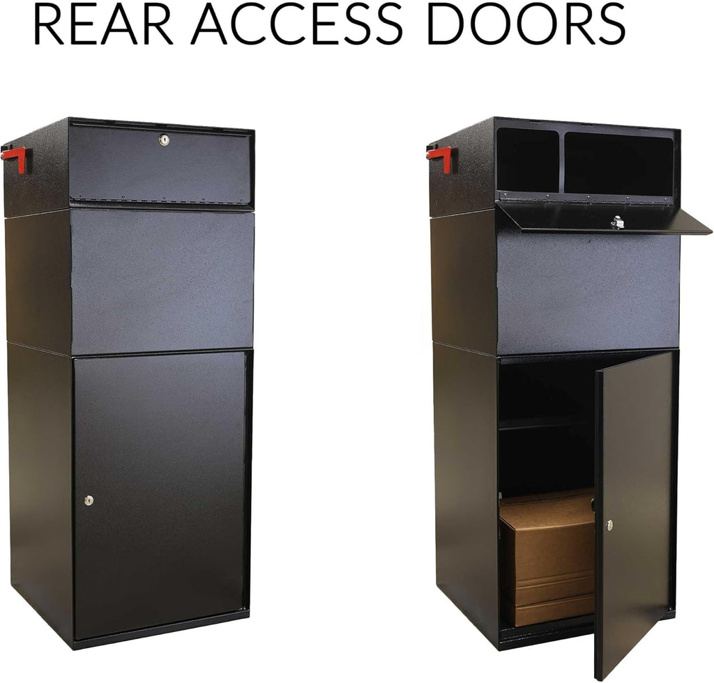 Full Service Vault DVCS0015 Secure Curbside Mailbox/Package Drop with Locking Letterbox (Black)