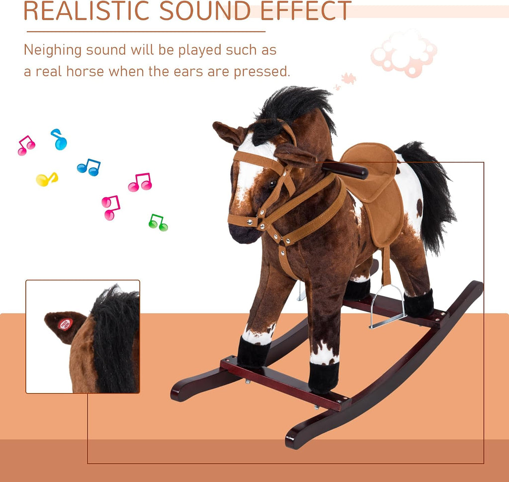 Rocking Horse Realistic Sounds for Toddlers 3-9, Dark Brown