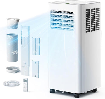 Portable Air Conditioners 10,000 BTU, 4-in-1 Air Conditioner Portable Up to 450 Sq.Ft. with Cool, Fan, Dehumidifier