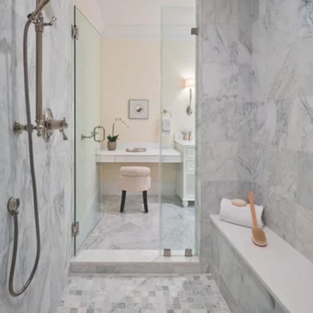 Super White Engineered Marble Threshold for Shower Curb, Bathroom Vanity Backsplash, Window Sill (4" x 32")