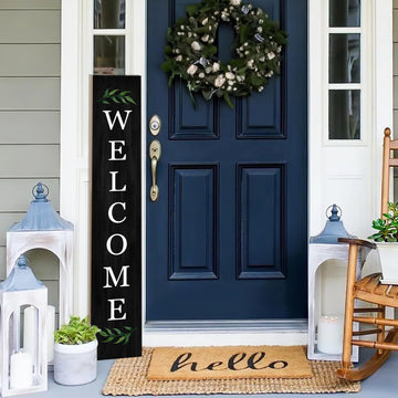 Welcome Wooden Porch Sign 47" Front Door Rustic Standing Large Welcome Porch Sign Front Door Yard Season Party Decor