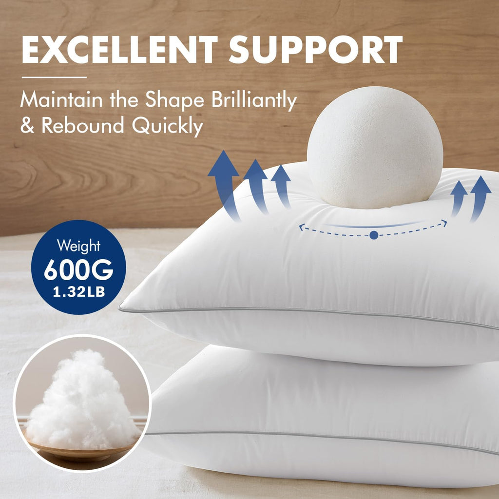 20x20 Inch Pillow Inserts with 100% Cotton Cover - Set of 4