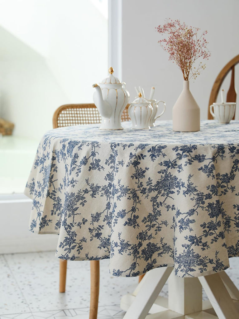 Pastoral Round Table Cloth 100% Polyester Fabric 60 Inch Diameter