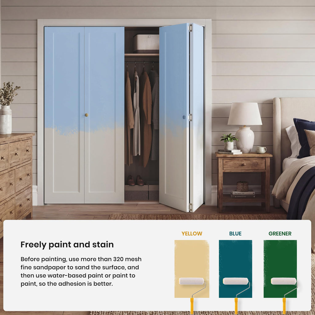 Bifold Closet Door for 60" x 80" Opening, 1-Panel Bi-fold Door