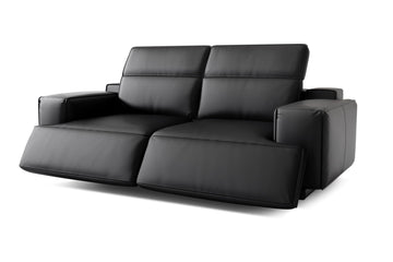 Valentina Leather Loveseat Recliner Couch Adjustable Headrest Power Recliner Sofa - Premium Nappa 11000 Leather
