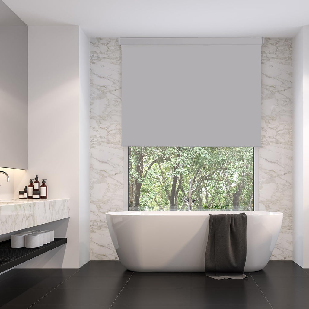 Cordless Roller Window Shades, 100% Black Out Shade for Windows, Thermal Insulated UV Protection Window Blinds, Door