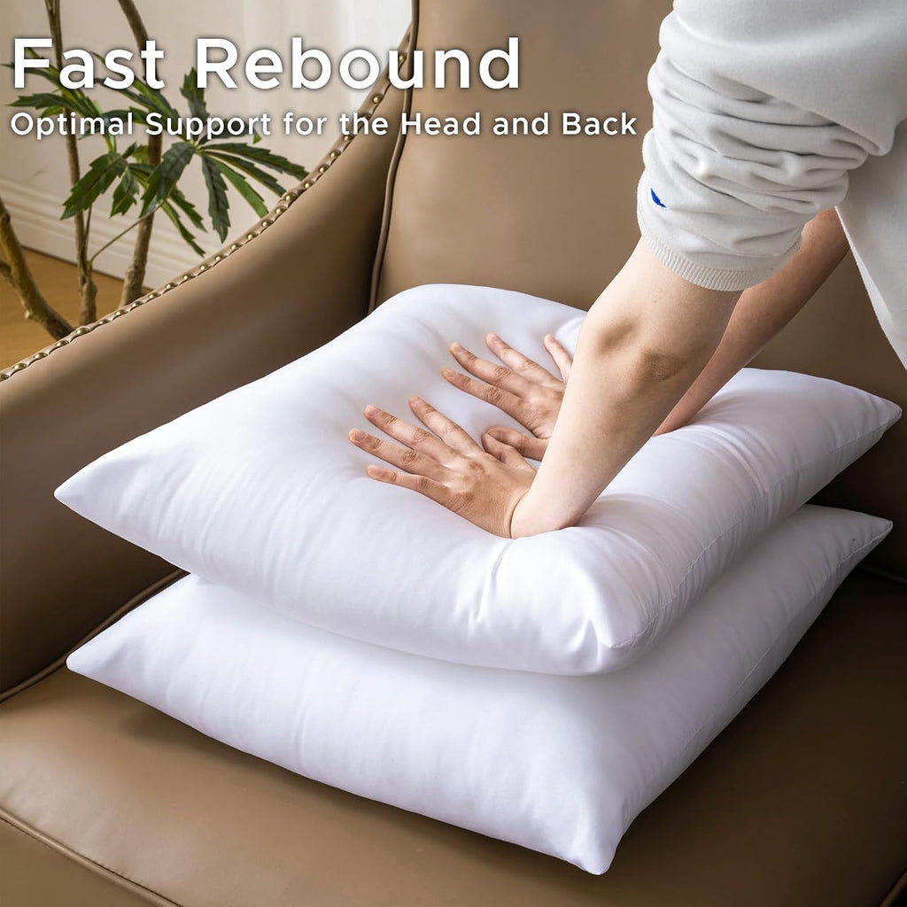 20 x 20 Pillow Inserts - Premium Soft and Fluffy 20 Inch Large Sofa Decorative White Square Throw Pillow - Set of 4