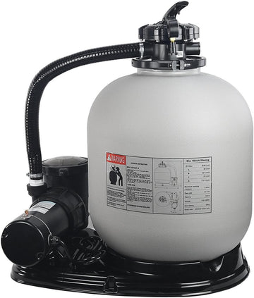 19" Sand Filter with 1.5HP Pool Pump High Flow 4,500GPH for Above Ground Swimming Pool Media System up to 18,000