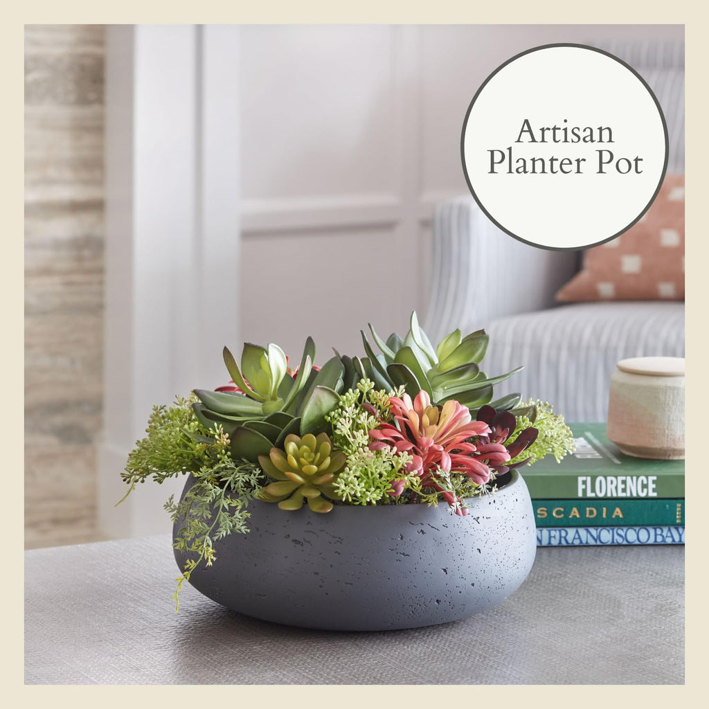 Faux Succulent Arrangement, Grey, Home Decor