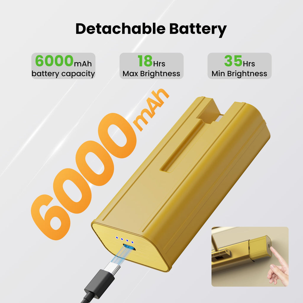 16" Light for Wall Picture with 6000mAh Battery - Brass Operated Wireless Wall Art Light with Remote Control