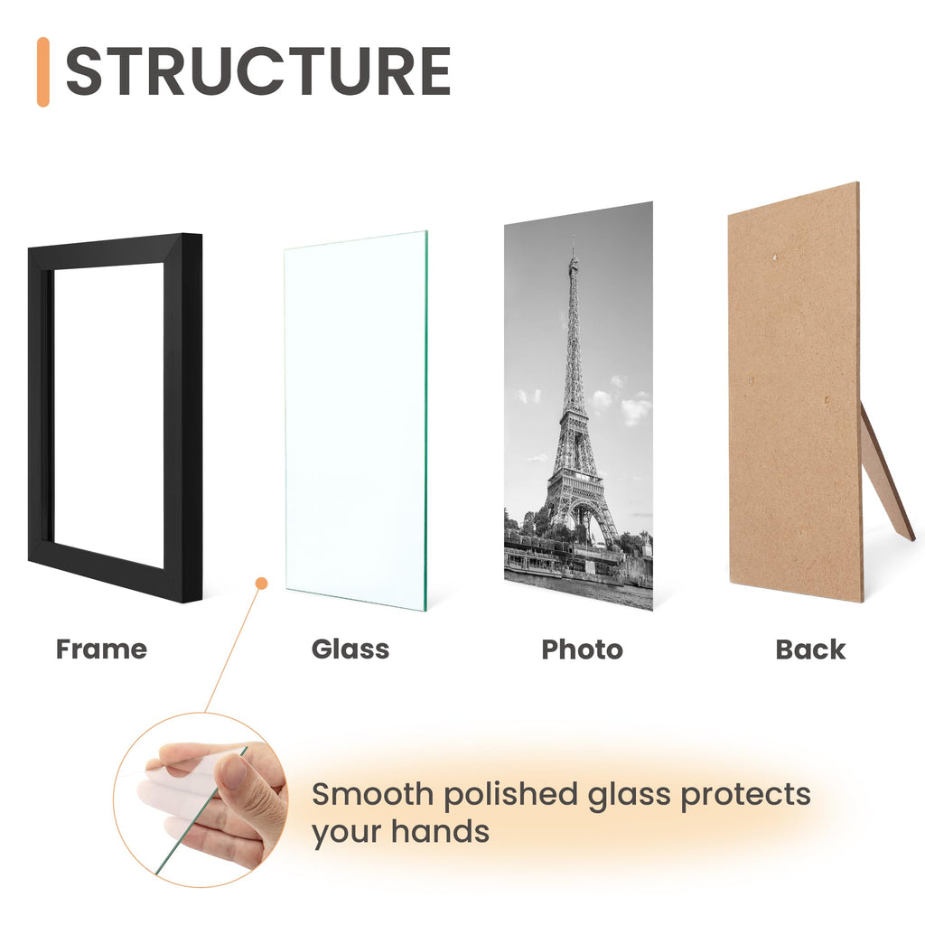 Certificate Frame, 8.5 by 11 Glass Diploma Frames, 5 Pack, Black