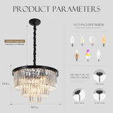 8 Lights Modern Contemporary Crystal Chandeliers Lights Pendant Ceiling Chandelier Lighting Fixture 3-Tier for Dining Room Living Room A107-B07CWJF3BH