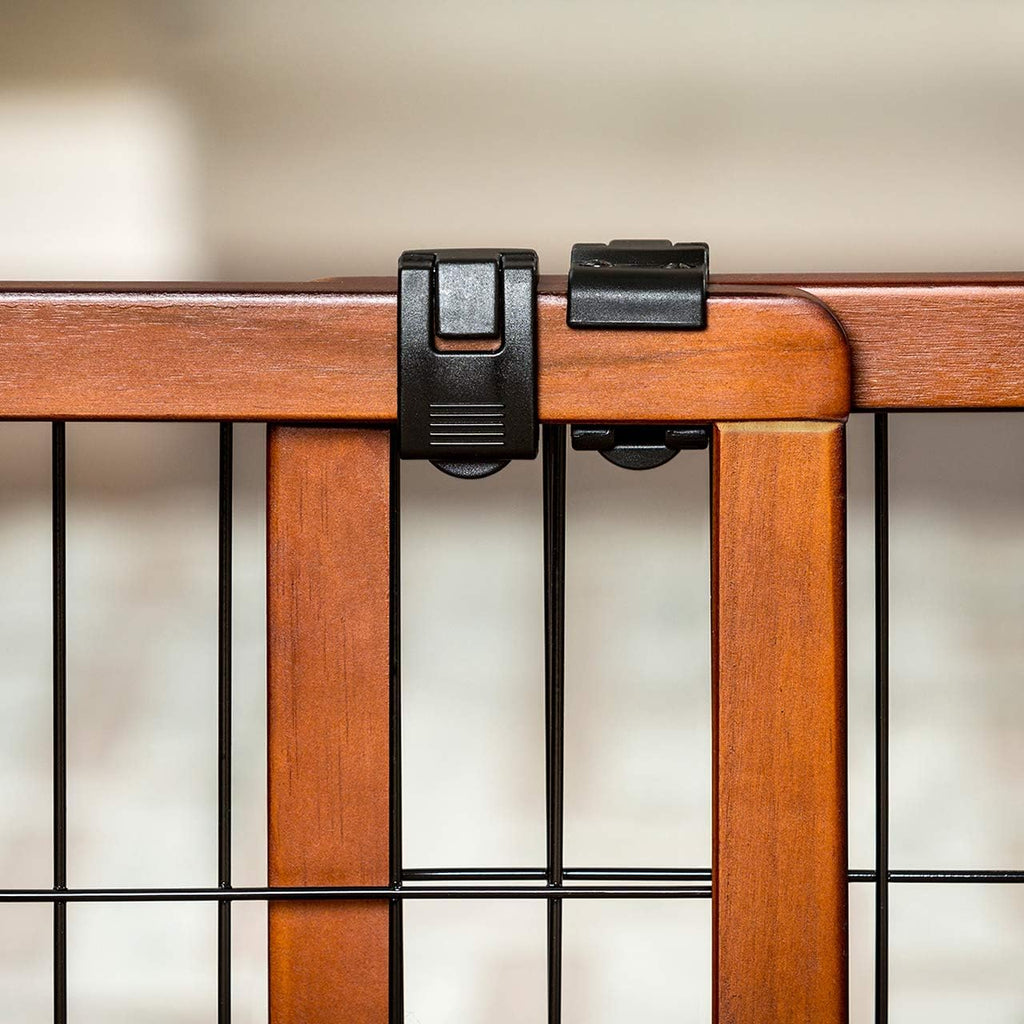 41"-70" Super Wide Dog Gate, Premium Wooden Adjustable Freestanding Pet Gate for Doorways & Hallways