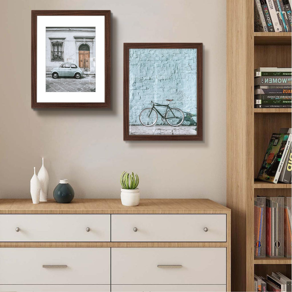 11x14 Certificate Frame with Glass, Brown, 2 Pack