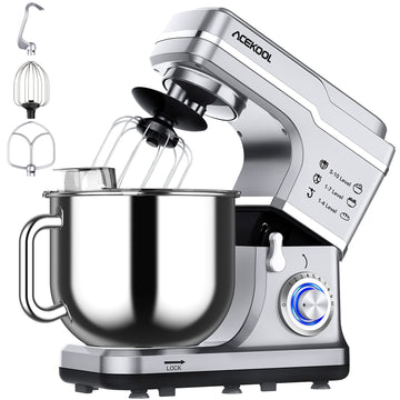Stand Mixer 7.5QT 10-Speed 660W Tilt-Head Kitchen Electric Food Cake Mixer with Stainless Steel Bowl, Whisk, Dough