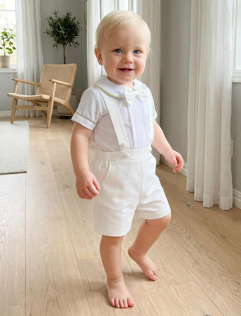 Newborn Baby Boy Baptism Bowtie Outfits