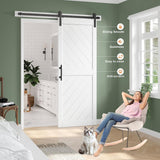32in x 84in Sliding Barn Door with 5.5FT Barn Door Hardware kit & Handle Included, Solid MDF Wood Sl