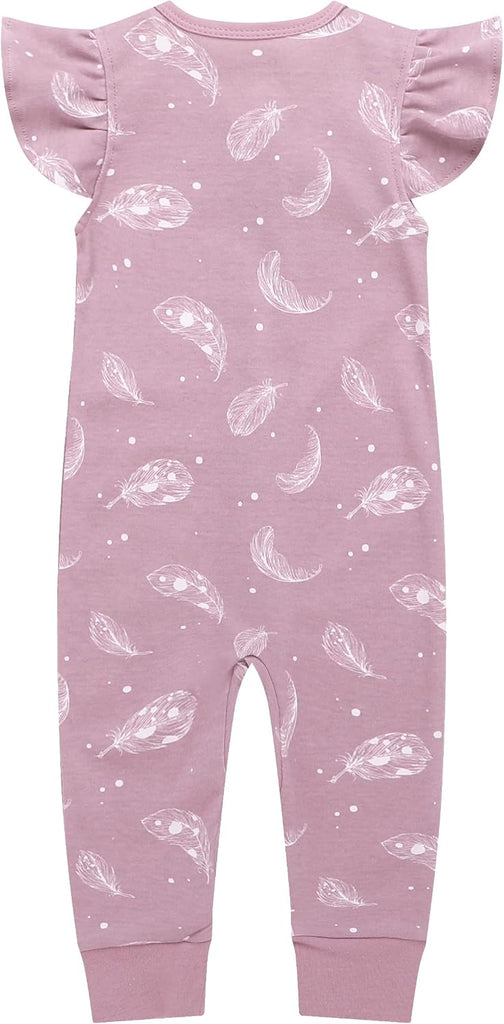 Baby Boy Romper, Unisex Short-sleeve Summer Outfit, 100% Organic Cotton Girl One-Piece Jumpsuit