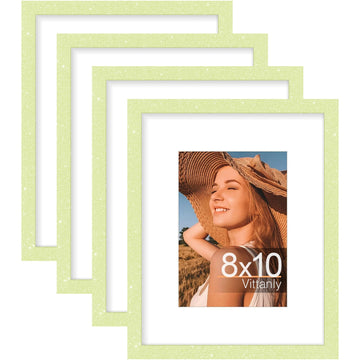 8x10 Picture Frames Set of 4 for Wall & Tabletop, Glitter Yellow