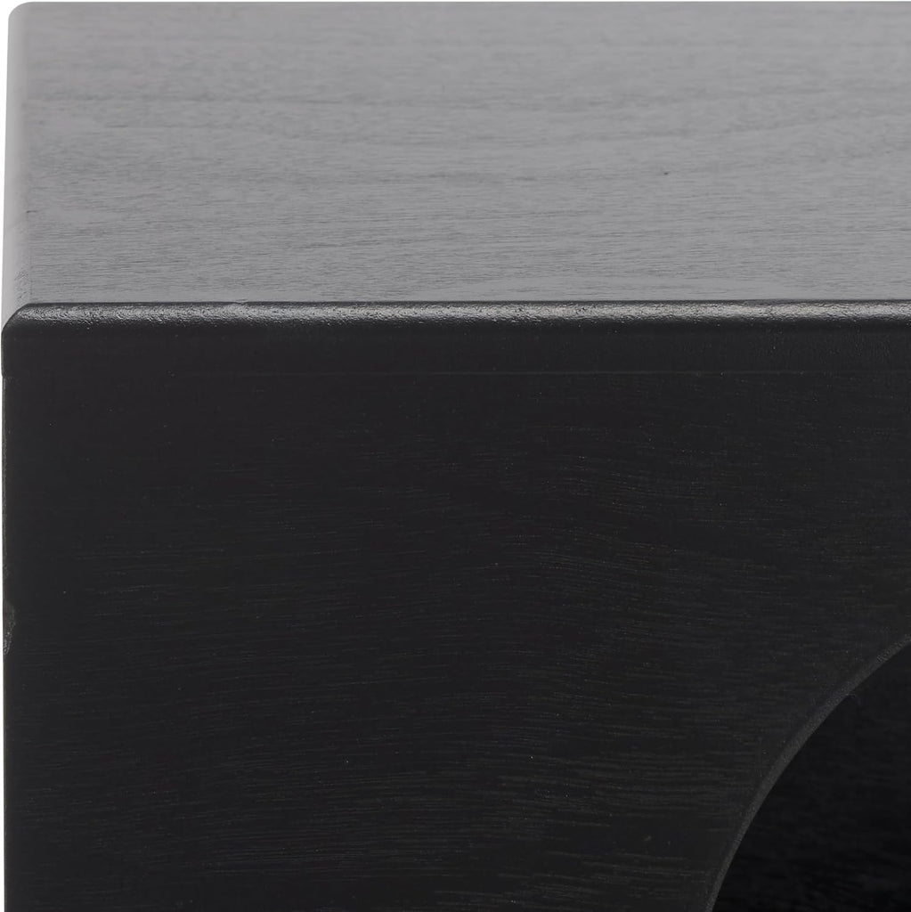 Home Collection Bean Mid-Century Matte Black Square Covered Cave Small Pet Cat Bed (Fully Assembled)
